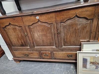 Lot 1586 - An early 18th century oak mule chest converted...