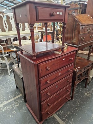 Lot 1589 - A modern pine chest and two standard lamps