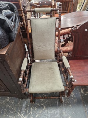 Lot 1597 - An early 20th century Ameriacn rocking chair