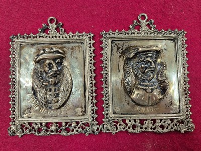Lot 238 - A pair of Dutch silver small wall plaques...
