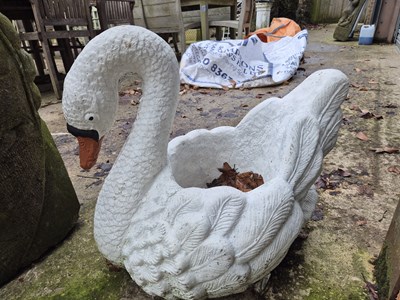 Lot 721A - A composite swan form planter