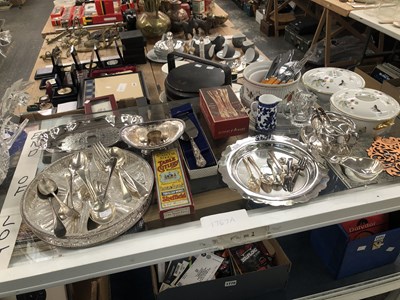 Lot 1767A - A collection of silver plate and chinawares,...