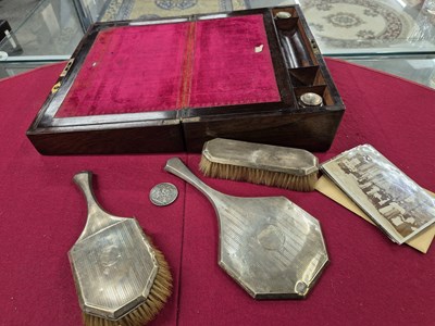 Lot 241 - A Victorian rosewood writing box containing a...