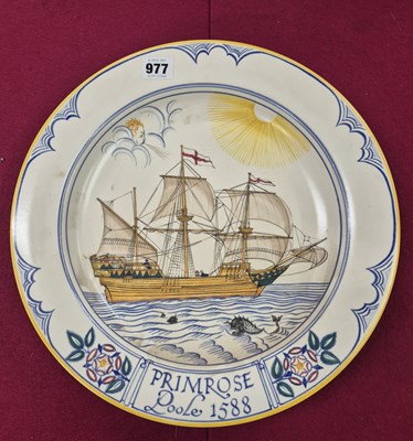 Lot 977 - A rare Poole pottery platter, depicting...