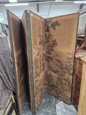 Lot 944 - A large early 20th-century fourfold screen...