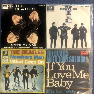 Lot 160 - The Beatles - 16 x 7" Single Records - Non UK...