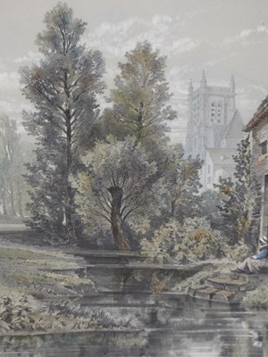Lot 108 - Felix Thorigny, French 1824-1870. Riverside...