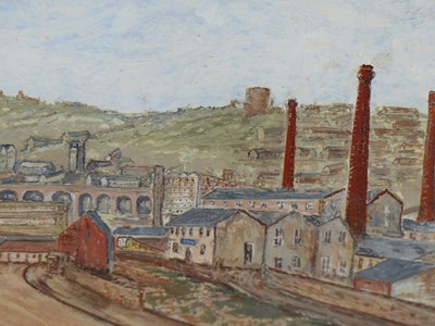 Lot 129 - English Niaive school. Northern mill town. Oil...