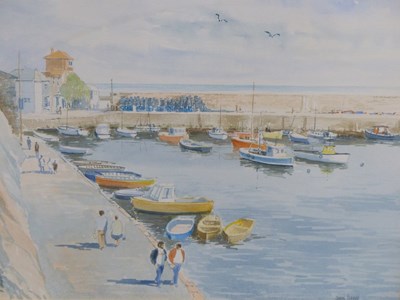 Lot 34 - John Grove. (b. 1933). Mevagissey Harbour,...