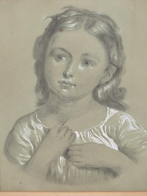 Lot 56 - 19th century school. Portrait of a young girl....