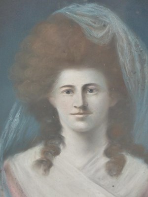 Lot 58 - 19th century school. Portrait of a lady with a...