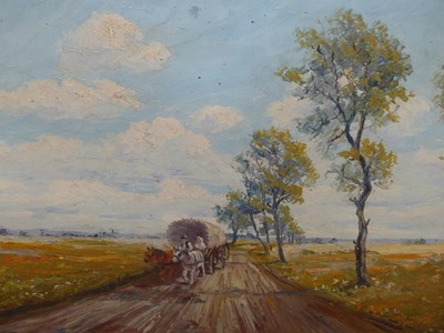 Lot 60 - 20th century school. Rural scene with loaded...