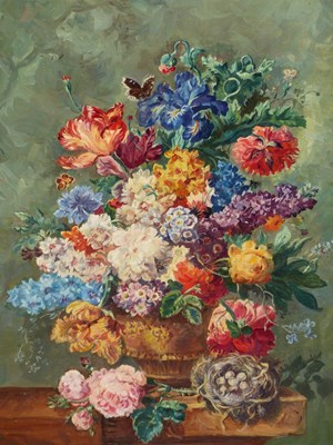 Lot 66 - After Paul Theodore Van Brussel. Still life of...