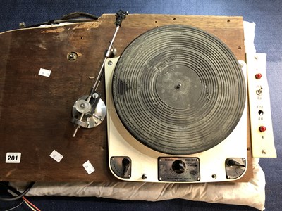 Lot 201 - A Garrard 301 record deck with a Stanton 681...
