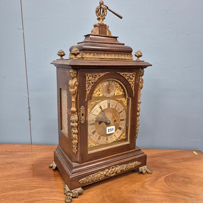 Lot 231 - An ormolu mounted mahogany twin fusee mantel...