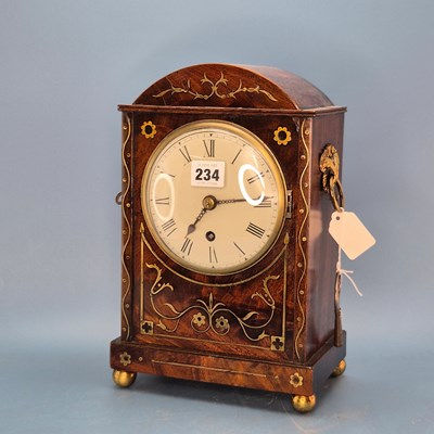 Lot 234 - A fusee timepiece within a mahogany case...