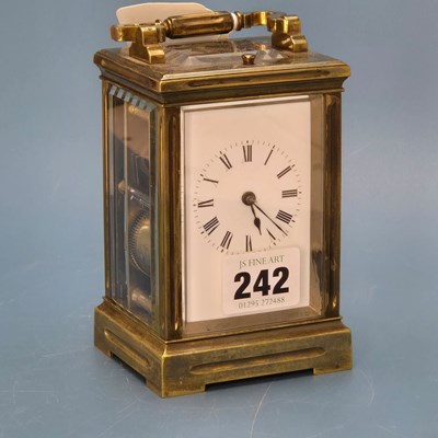 Lot 242 - A carriage clock striking on a coiled rod, the...