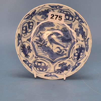 Lot 275 - Two 17th century kraak blue and white dishes,...