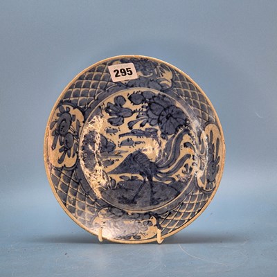 Lot 295 - A Zhangzhou blue and white dish painted...