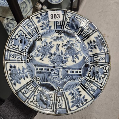 Lot 303 - A 17th century Arita blue and white dish...