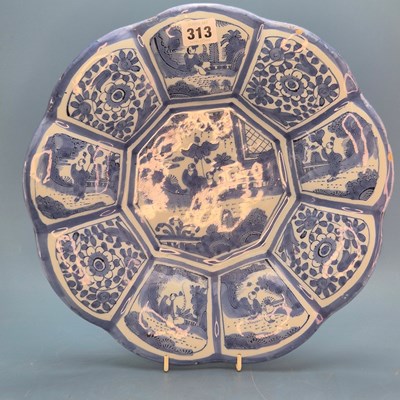 Lot 313 - An 18th century Frankfurt delft blue and white...