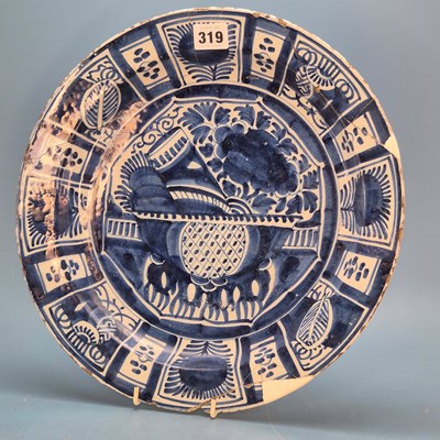 Lot 319 - An 18th century Dutch delft blue and white...