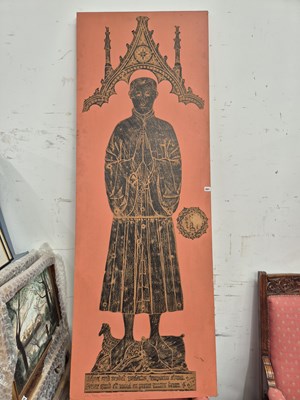 Lot 201 - A large brass rubbing laid on board.