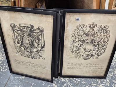 Lot 220 - A set of Four armorial engravings.