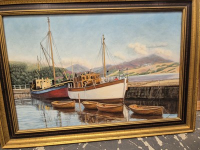 Lot 225 - Five various oil paintings including study of...