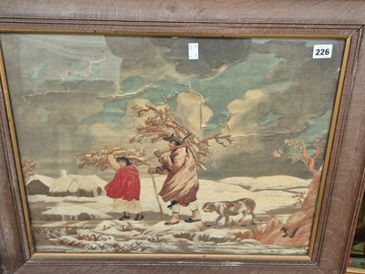 Lot 226 - An early 19th century painted silk and...
