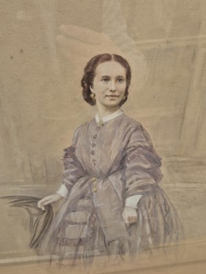 Lot 227 - Three pastel and watercolour portrait studies,...