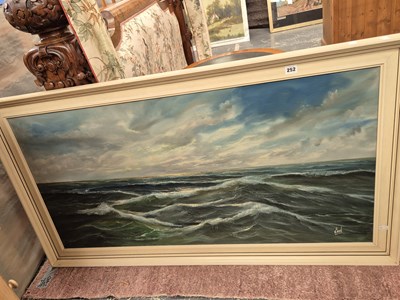 Lot 252 - A large oil on canvas seascape signed Berk.