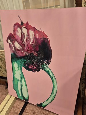Lot 253 - 20th/ 21st century school. abstract in Pink &...
