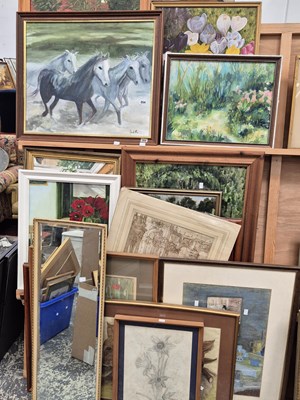 Lot 254 - A large collection of various oil paintings,...