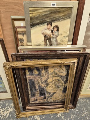 Lot 255 - A small collection of oil paintings, prints...