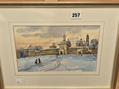 Lot 257 - Two russian school watercolours signed...