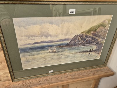 Lot 269 - Early 20th century watercolour. coastal scene...