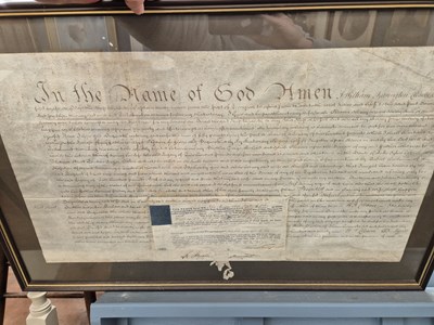 Lot 290 - An 18th century framed last will and testement