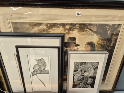 Lot 294 - A large antique signed colour print, together...
