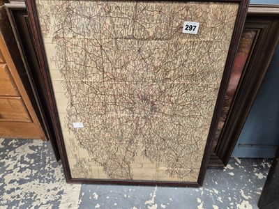 Lot 297 - A map and an oil painting.