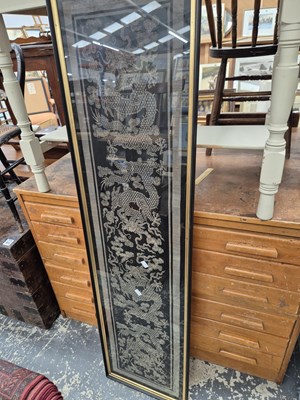 Lot 298 - A large oriental woven panel.