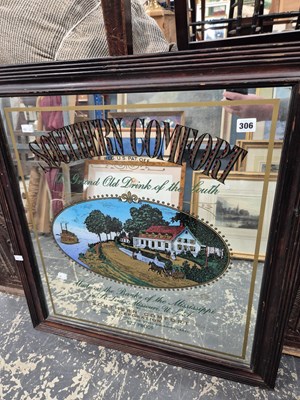 Lot 306 - A Southern Comfort advertising mirror.