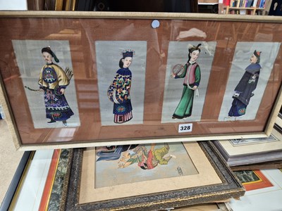 Lot 328 - A group of four 19th-century watercolour...