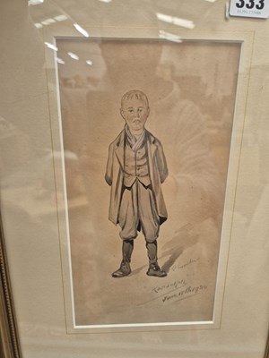Lot 333 - Watercolour study of a boy, signed...
