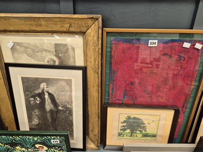 Lot 334 - Two 19th-century engravings. A framed poster...