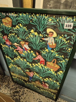 Lot 335 - A Chinese Folk art painting together with a...