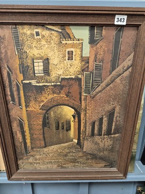 Lot 343 - Four contemporary oil paintings and a...