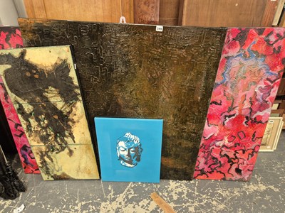 Lot 349 - Four contemporary artworks on canvas.