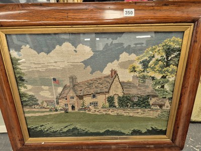 Lot 350 - A rosewood framed embroidered picture of...