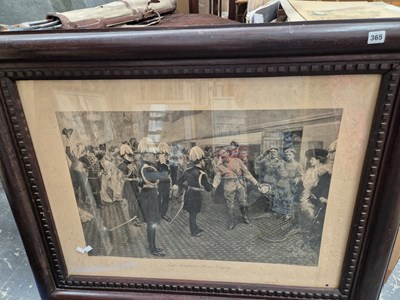 Lot 365 - A large oak framed print, Lord Kitchener...